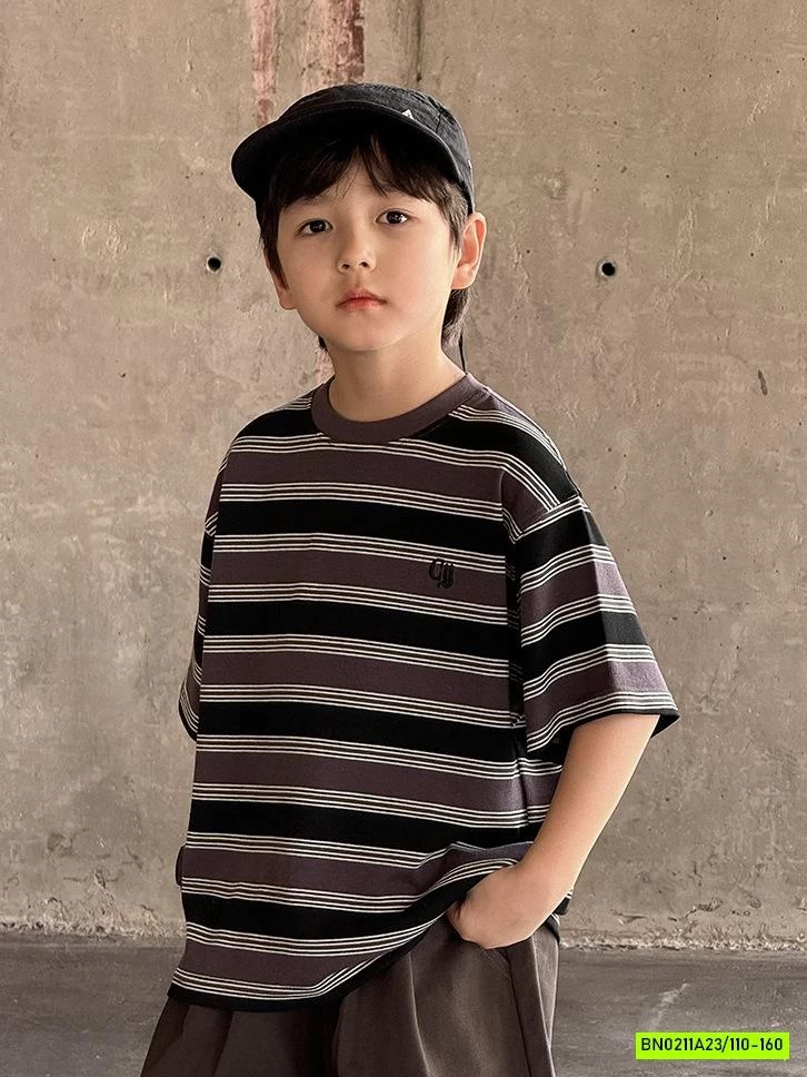 ÁO THUN KẺ CỔ TRÒN