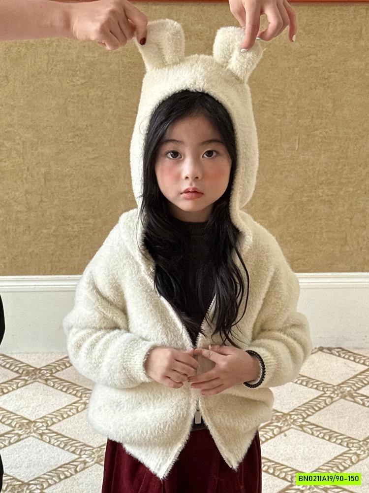 KHOÁC LÔNG TAI THỎ KHÓA 2 CHIỀU