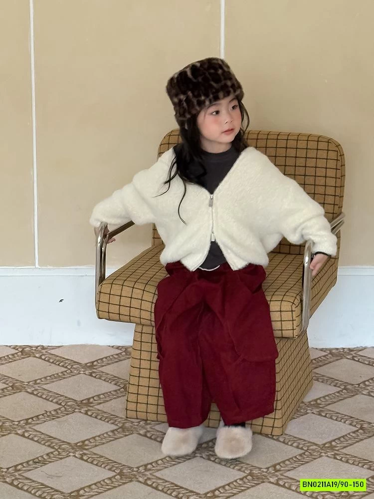 KHOÁC LÔNG TAI THỎ KHÓA 2 CHIỀU