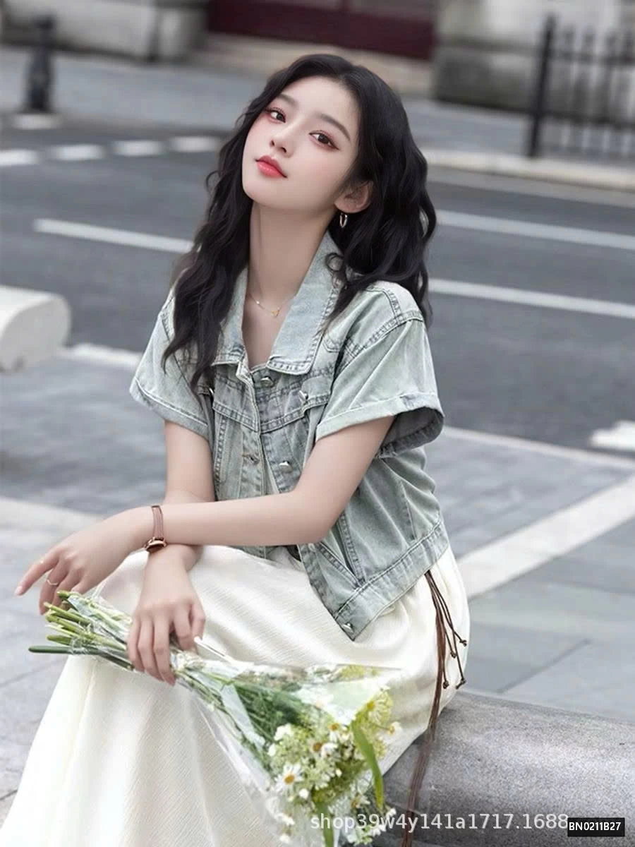 SƠ MI JEAN NGẮN TAY