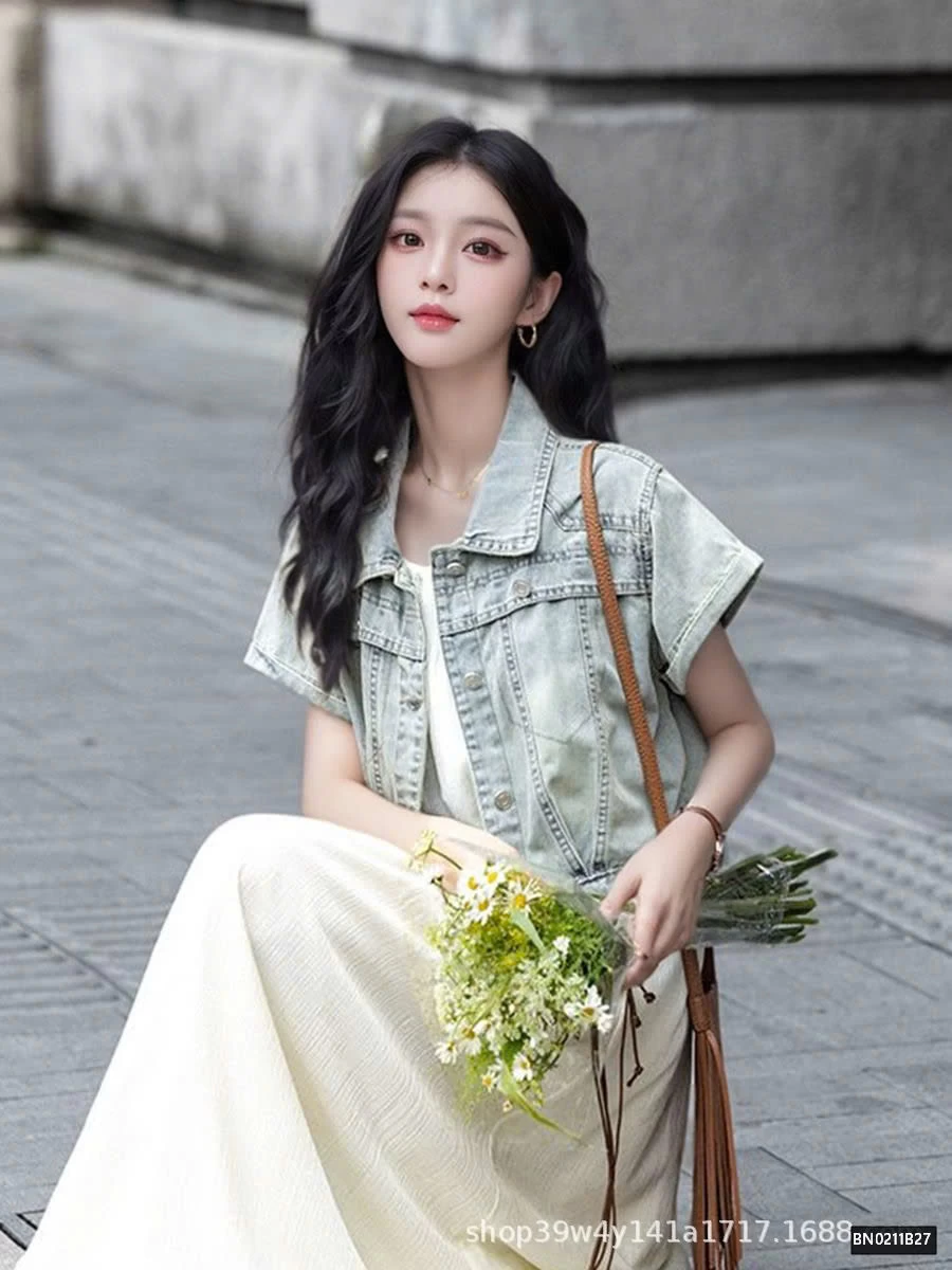 SƠ MI JEAN NGẮN TAY