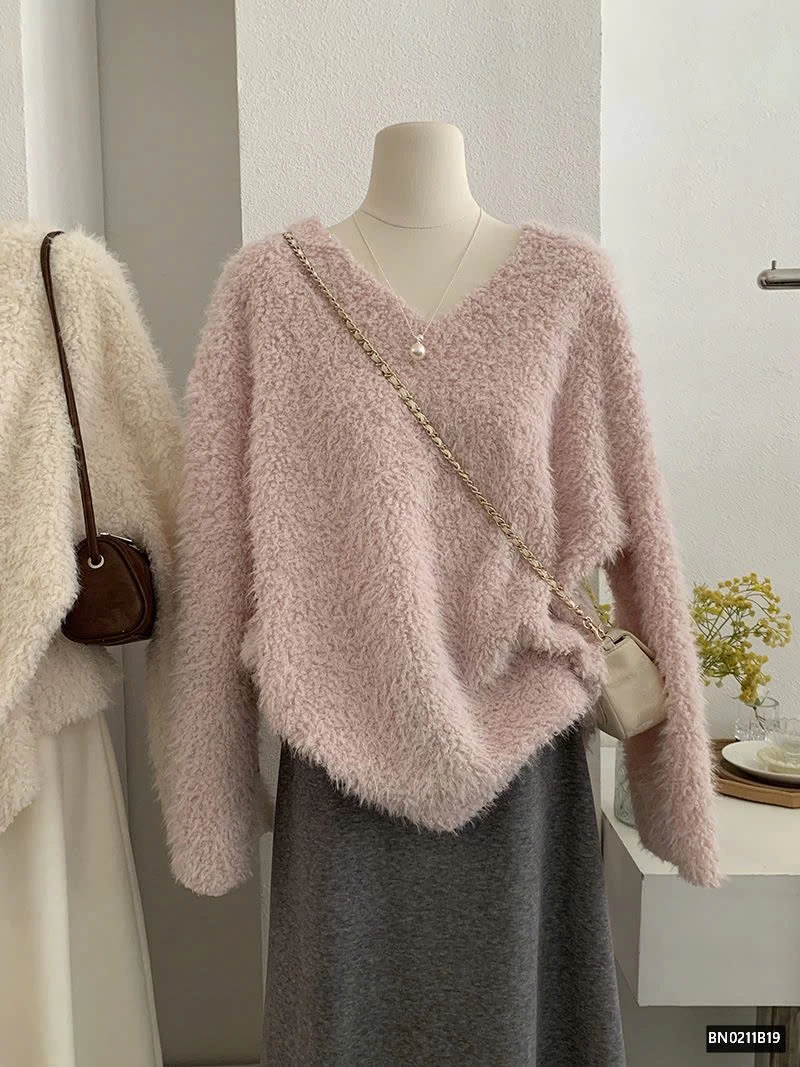 ÁO LEN KIỂU LÔNG XÙ CHO NỮ