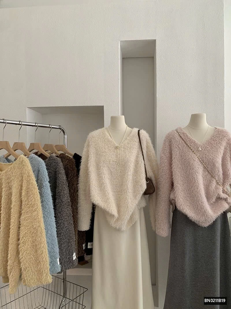 ÁO LEN KIỂU LÔNG XÙ CHO NỮ