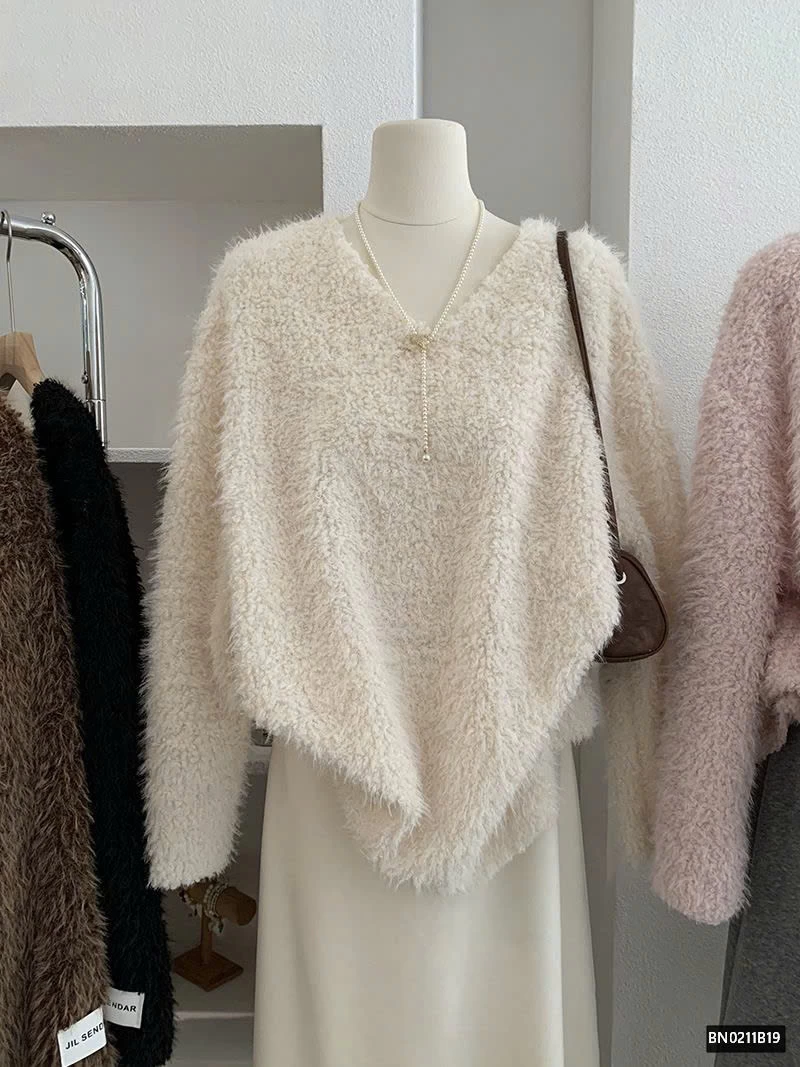 ÁO LEN KIỂU LÔNG XÙ CHO NỮ