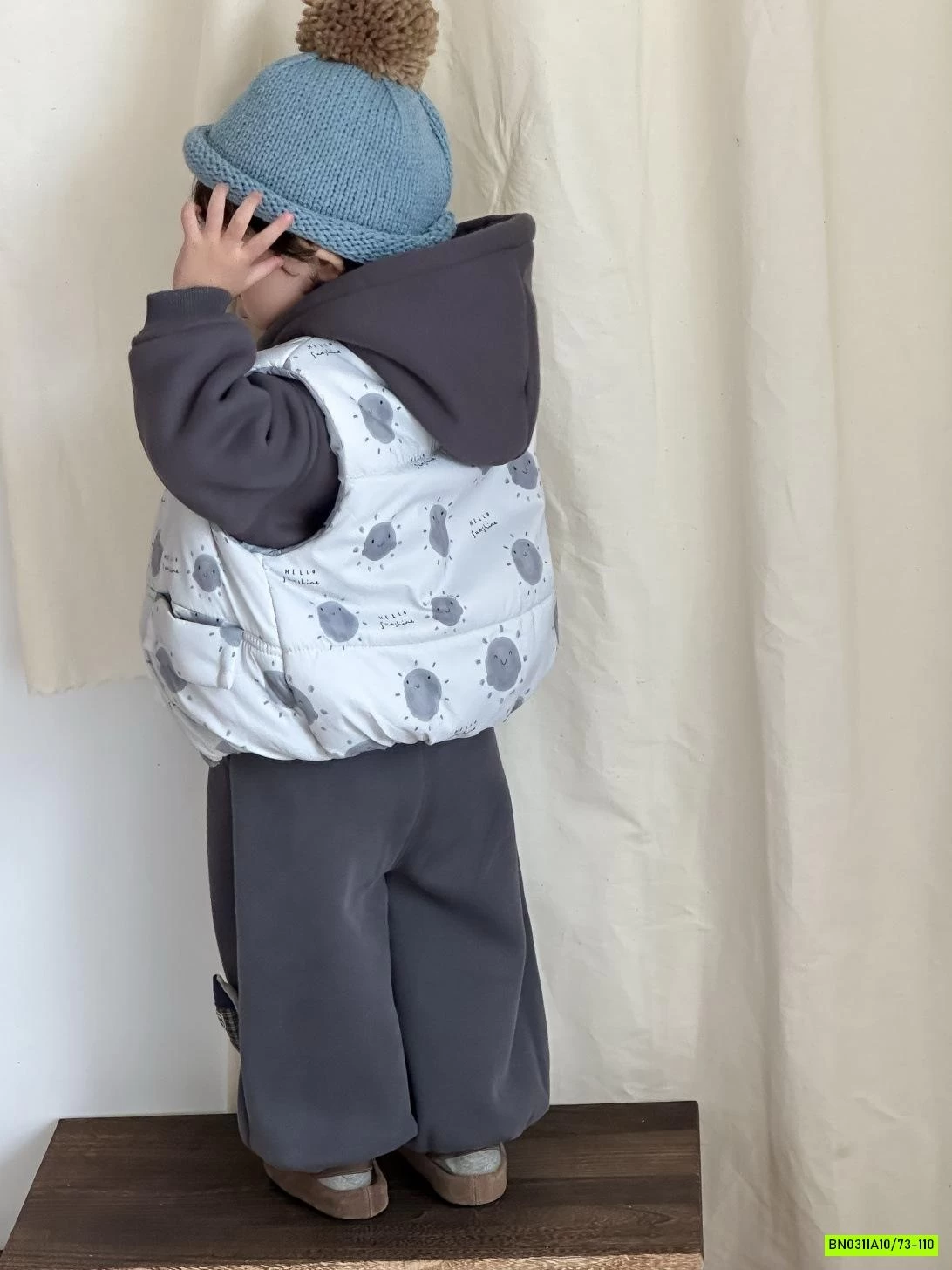 SÉT HOODIE GẤU XÁM LÓT LÔNG CỪU