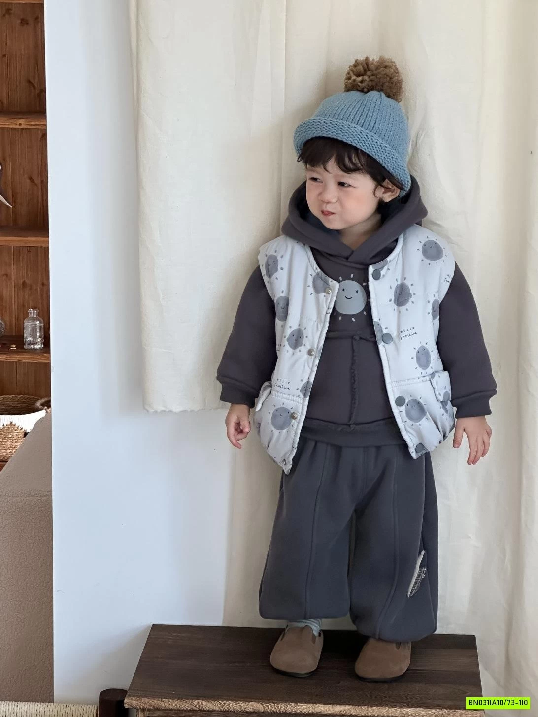 SÉT HOODIE GẤU XÁM LÓT LÔNG CỪU