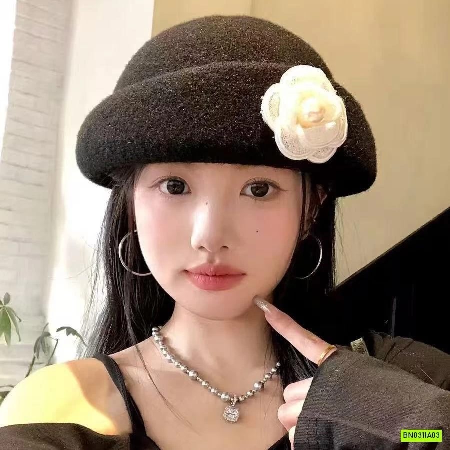 Mũ dạ hoa trà kiểu Pháp