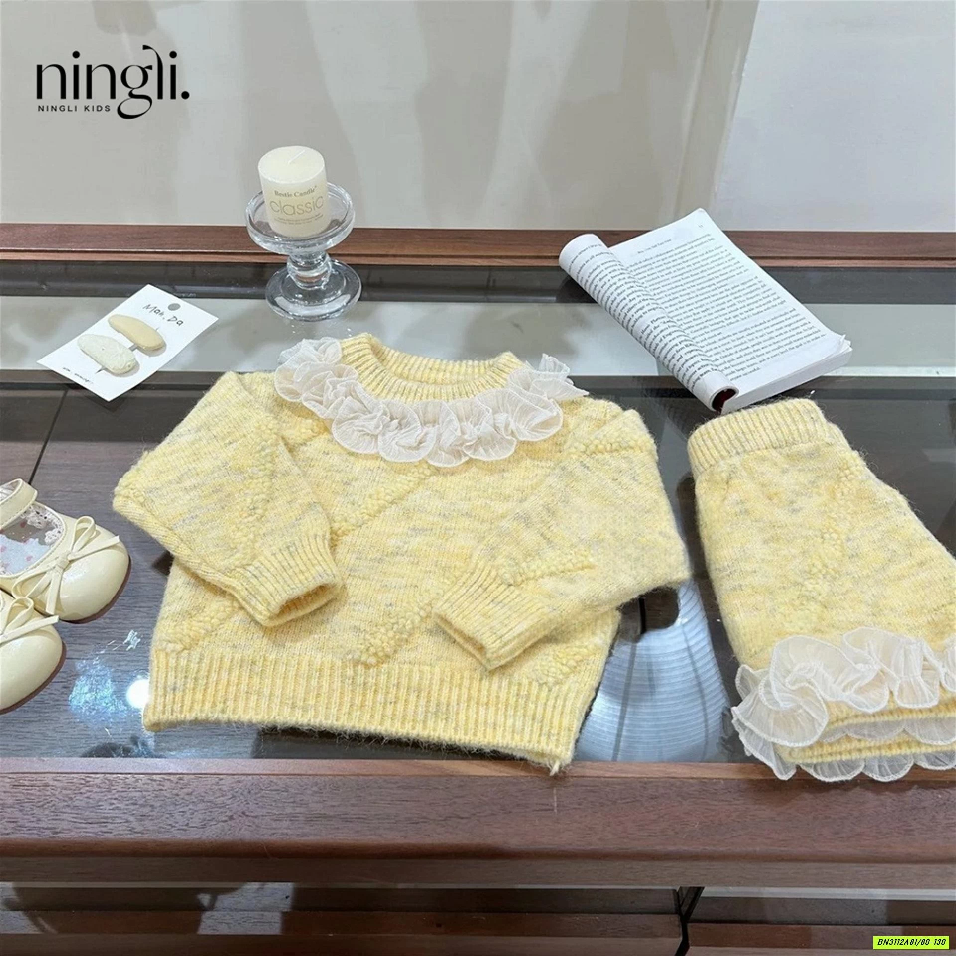 SÉT VÁY VÀNG VIỀN REN NINGLI