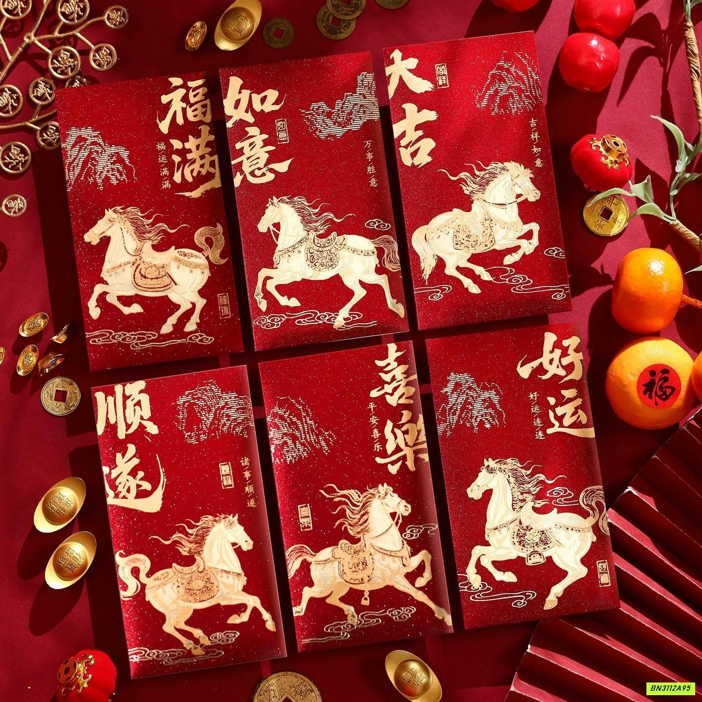 SÉT 12 LÌ XÌ NGỰA IN 3D