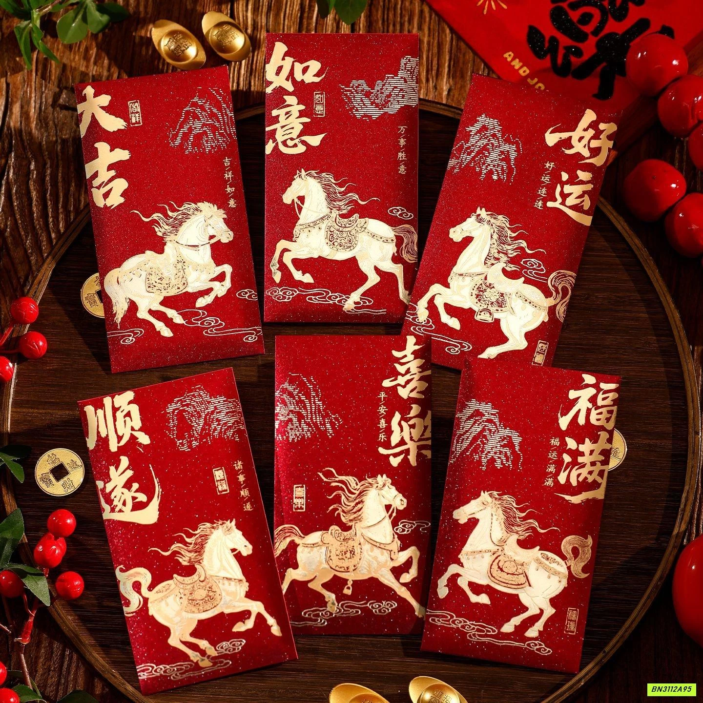 SÉT 12 LÌ XÌ NGỰA IN 3D