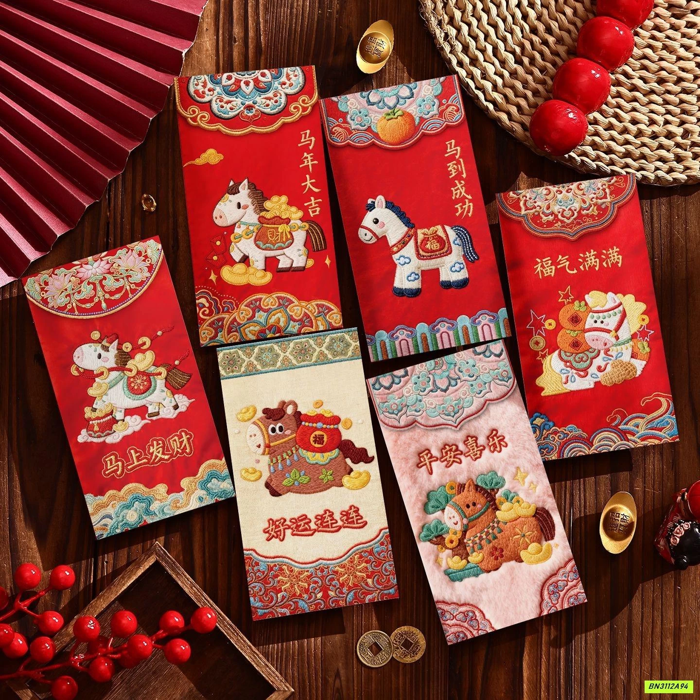 SÉT 30 LÌ XÌ NGỰA 3D