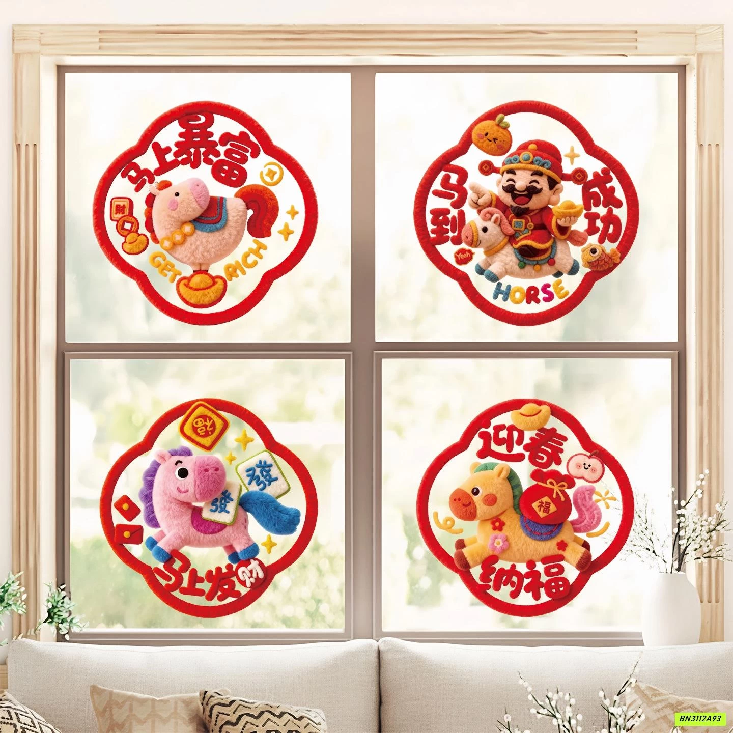 HÌNH DÁN CỬA 3D NGỰA MÃ ĐÁO THÀNH CÔNG