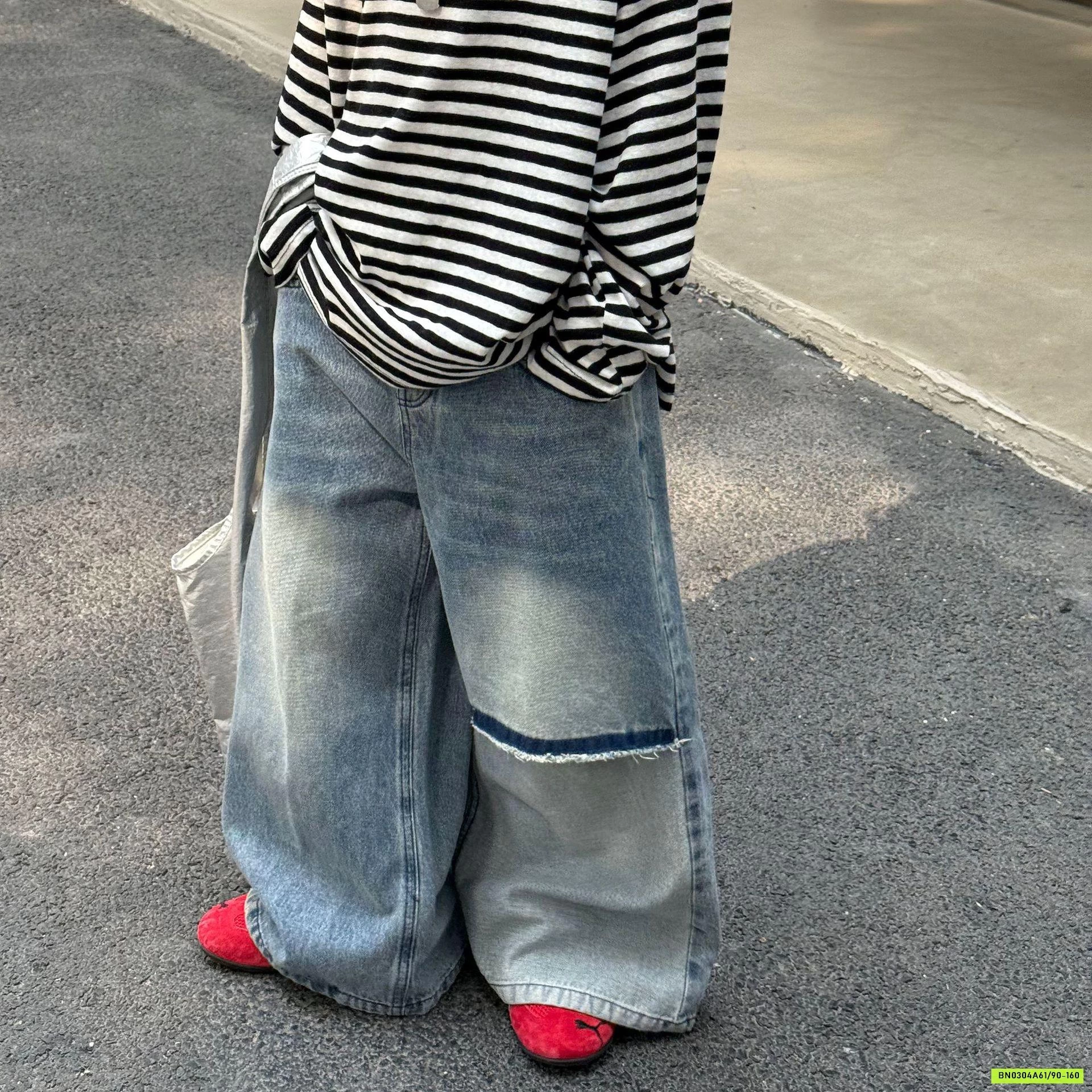 JEANS SUÔNG RÁCH GỐI FANSHU