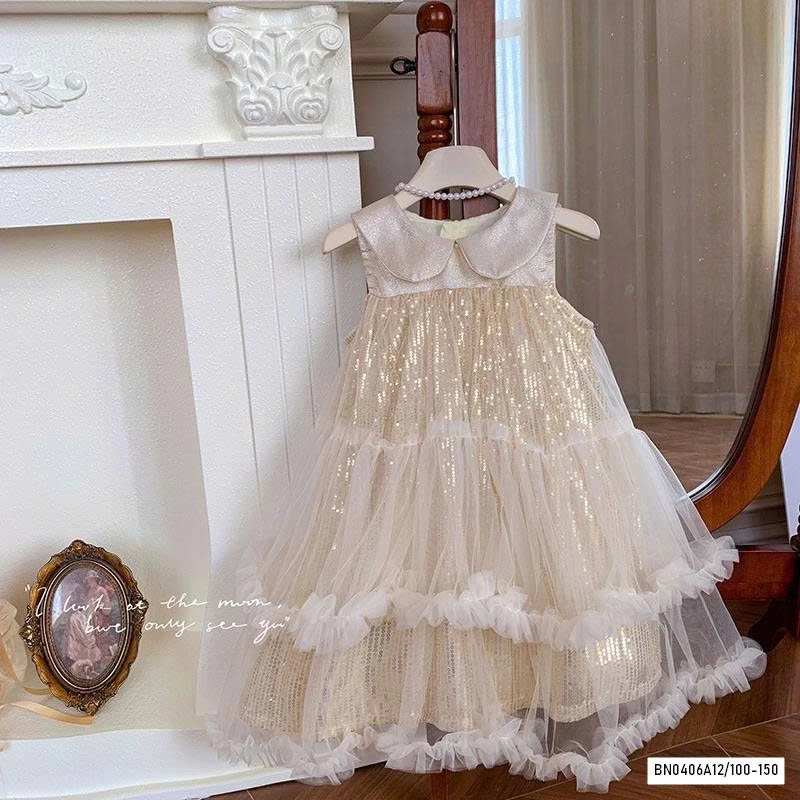 ĐẦM VOAN CÔNG CHÚA CỔ SEN