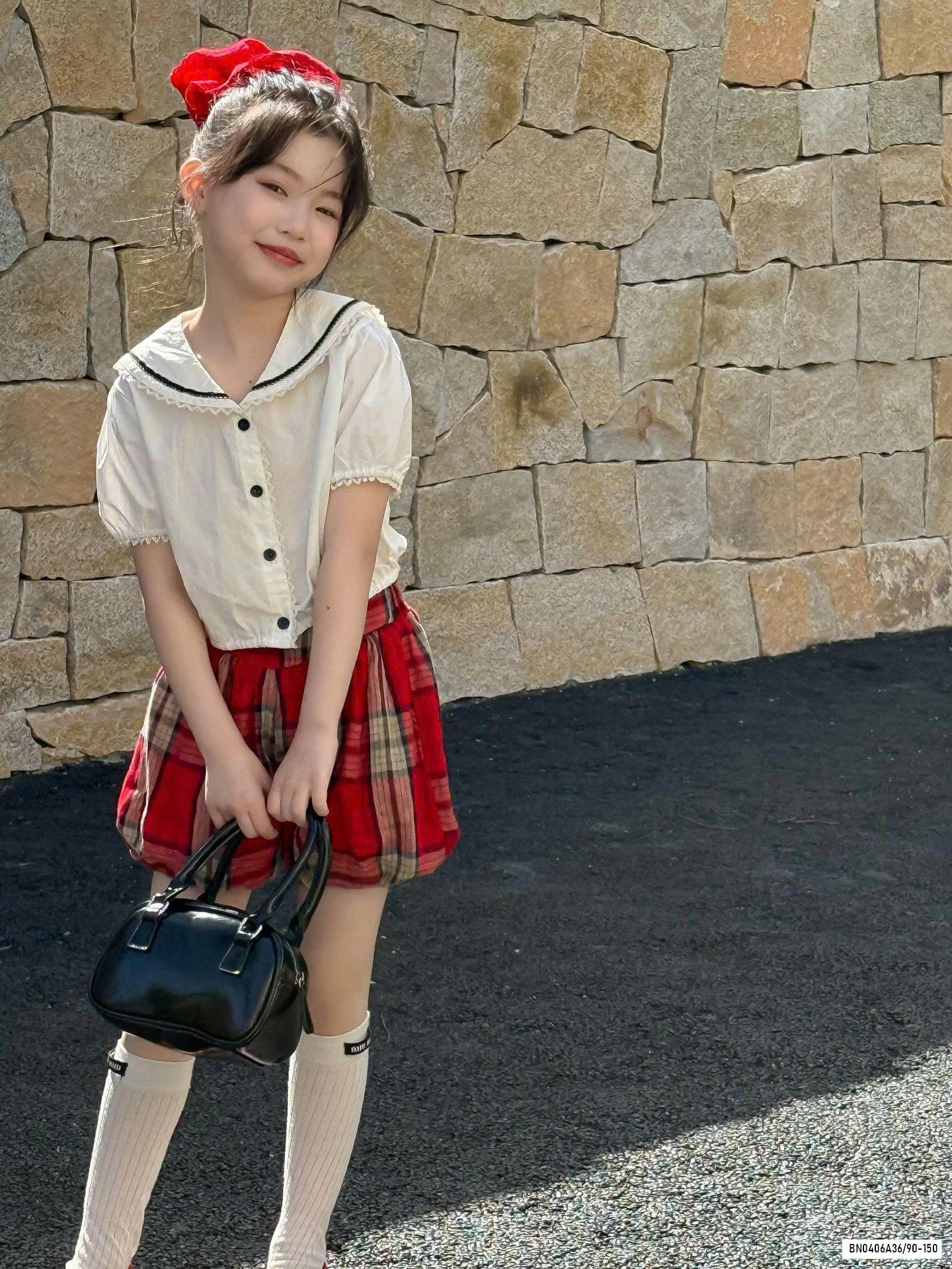 SƠ MI MIX QUẦN BÍ CARO ĐỎ