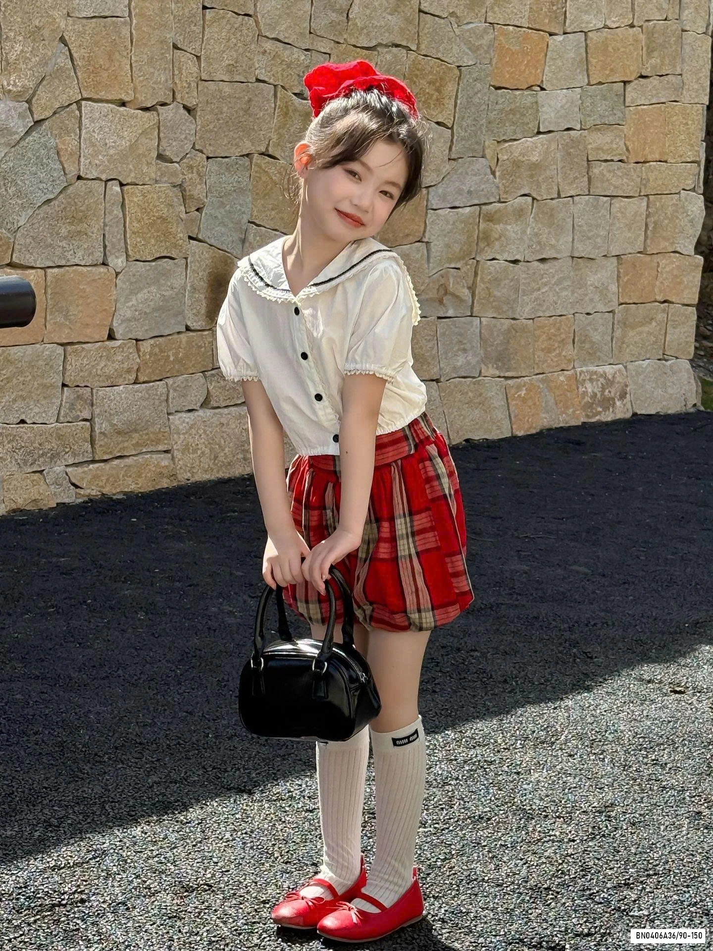 SƠ MI MIX QUẦN BÍ CARO ĐỎ