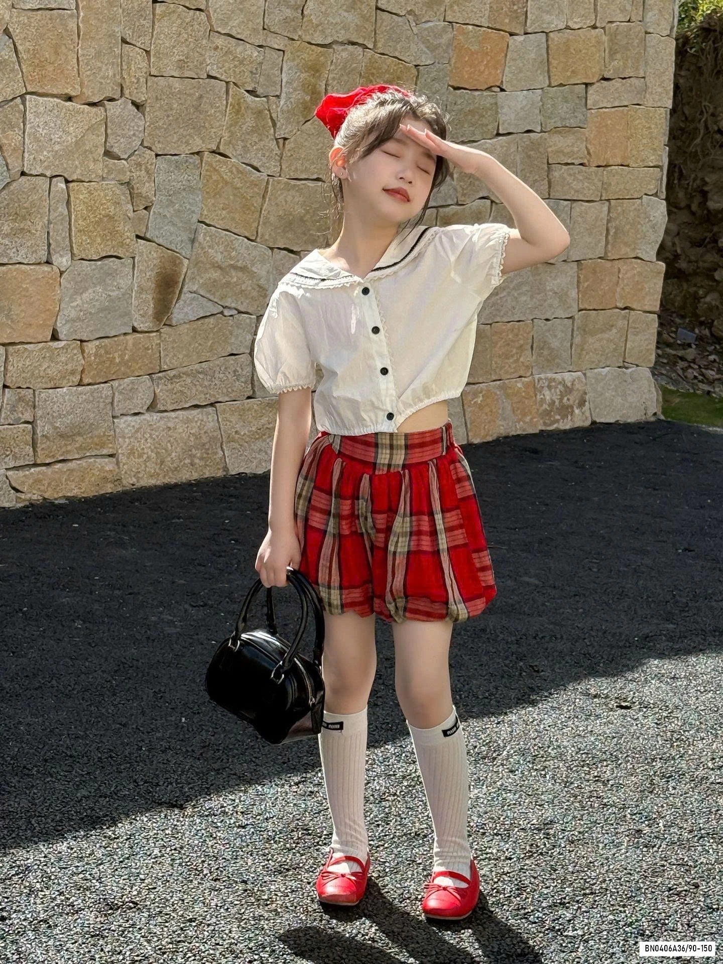 SƠ MI MIX QUẦN BÍ CARO ĐỎ