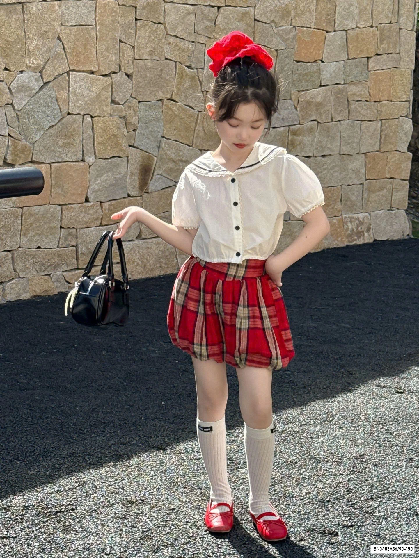 SƠ MI MIX QUẦN BÍ CARO ĐỎ