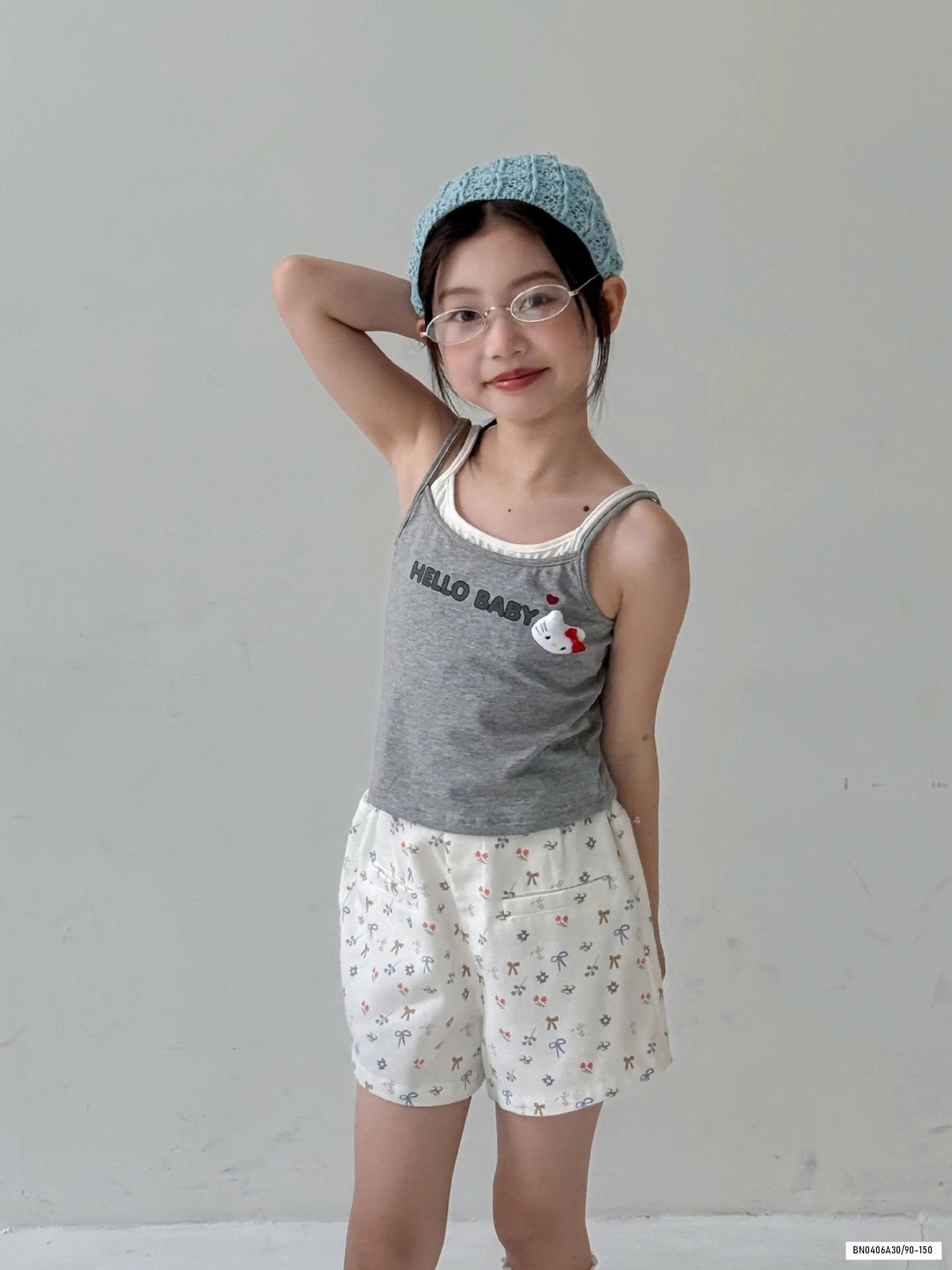 ÁO 2 DÂY MIX SHORT HOA NHÍ