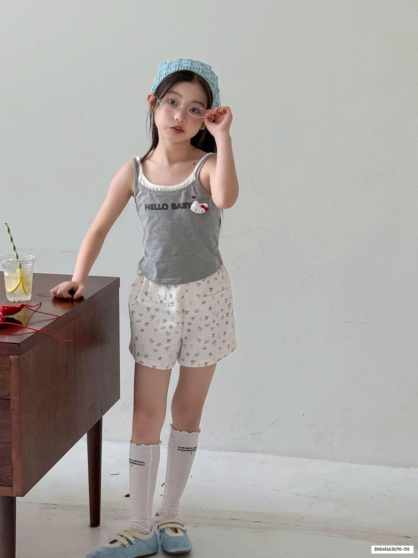 ÁO 2 DÂY MIX SHORT HOA NHÍ