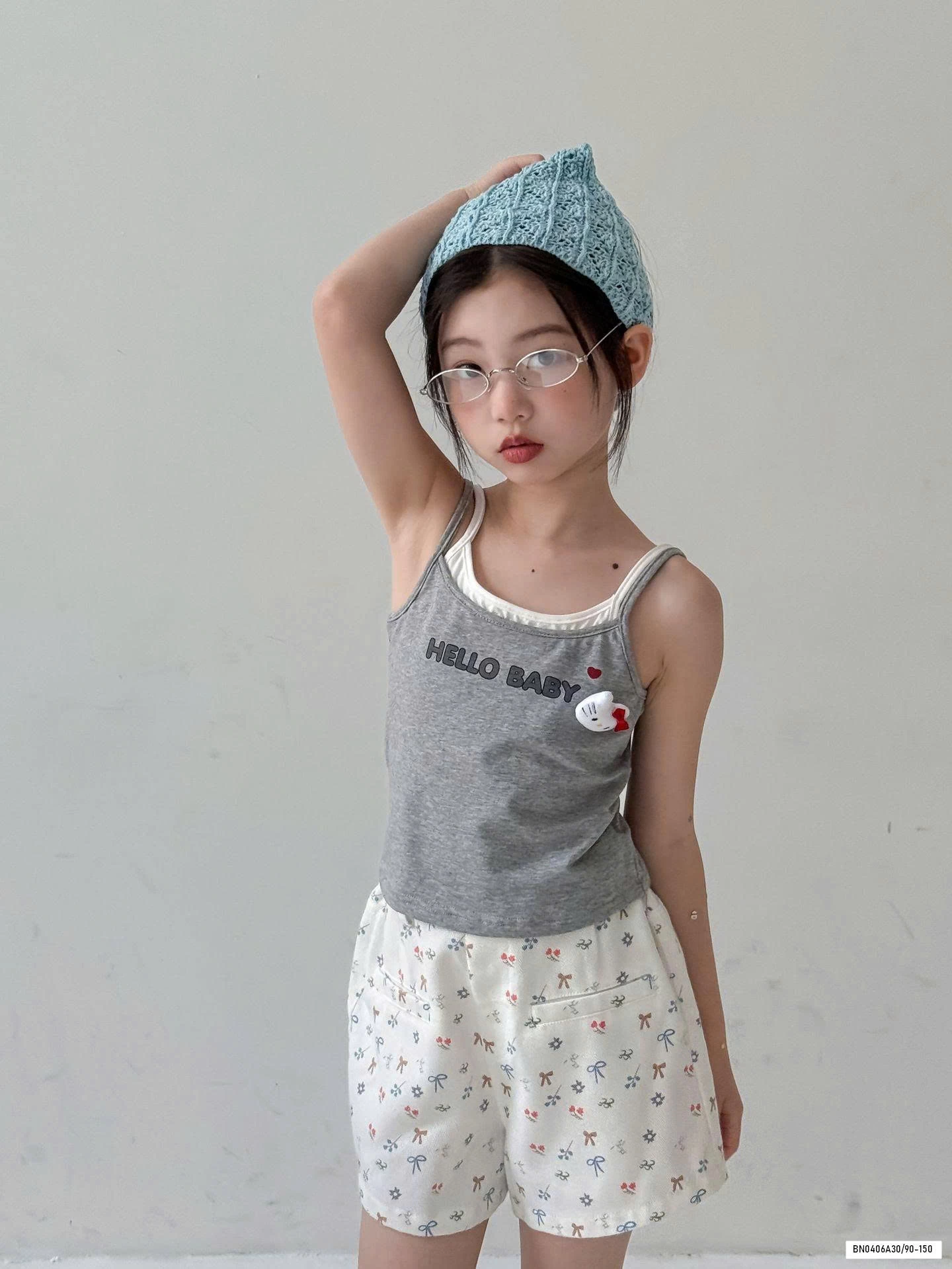 ÁO 2 DÂY MIX SHORT HOA NHÍ