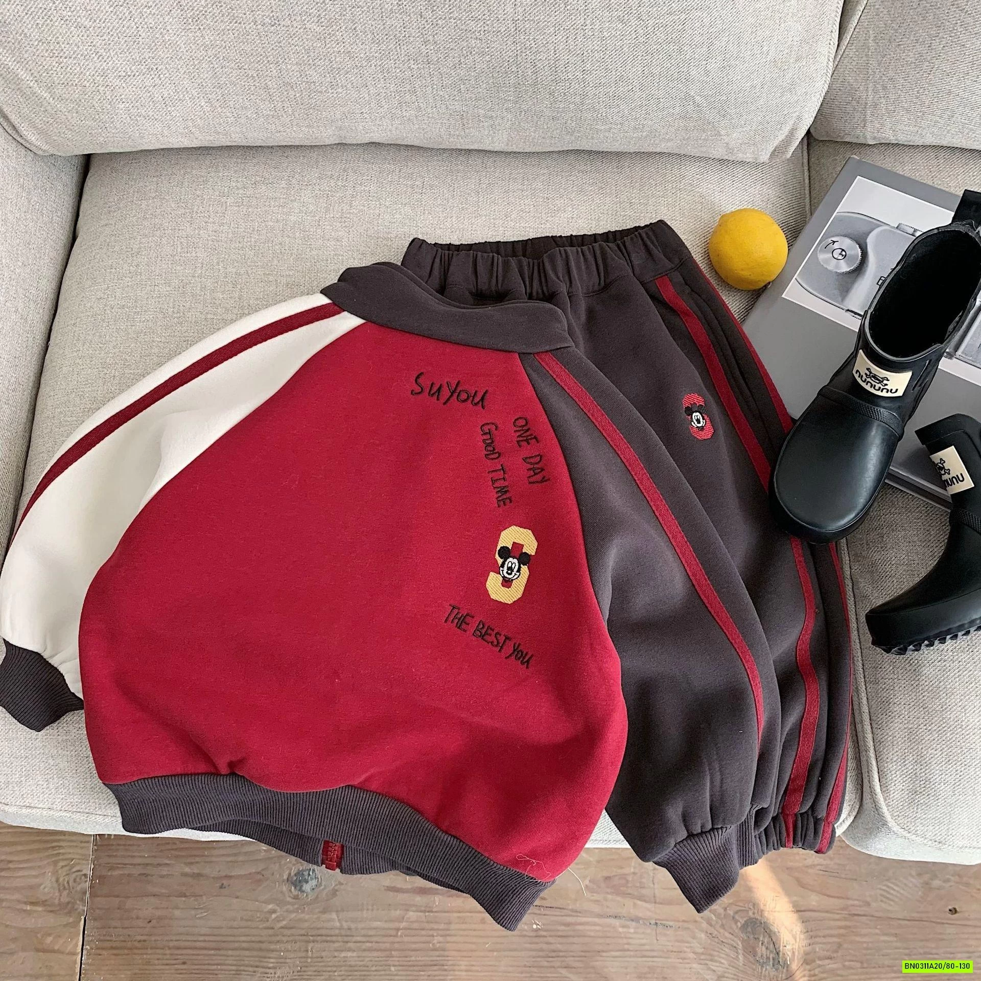 SÉT NỈ MICKEY PHỐI MÀU LÓT LÔNG