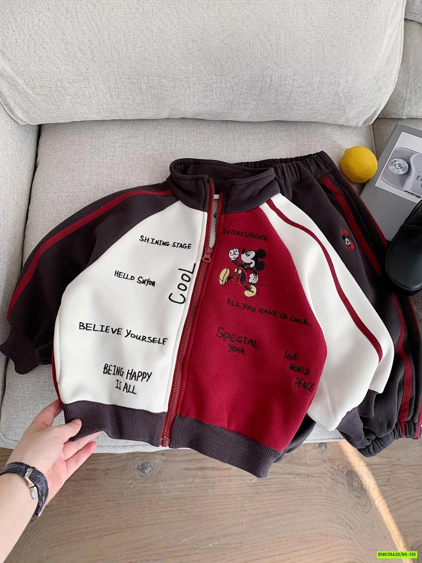 SÉT NỈ MICKEY PHỐI MÀU LÓT LÔNG