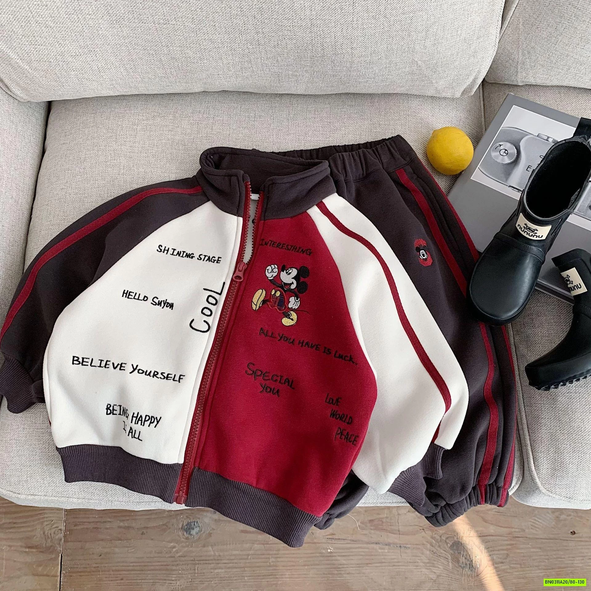 SÉT NỈ MICKEY PHỐI MÀU LÓT LÔNG