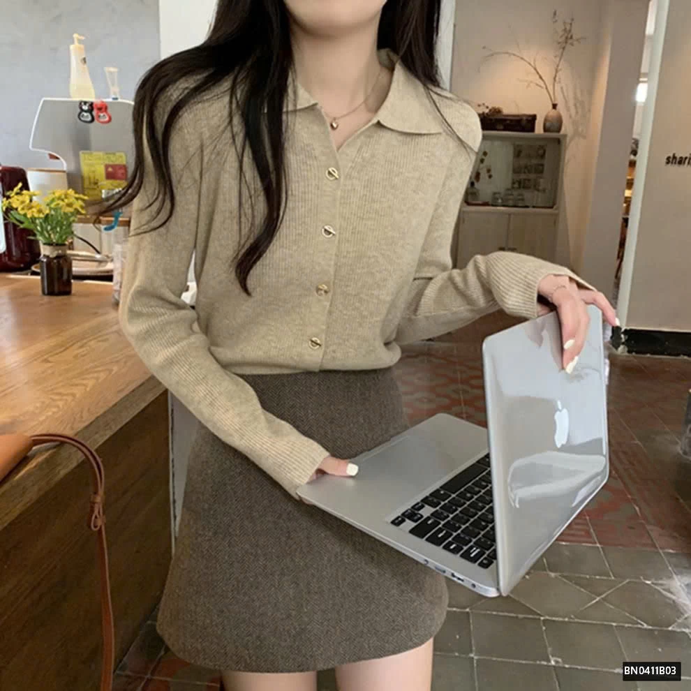 Áo len thiết kế V cổ siêu xinh