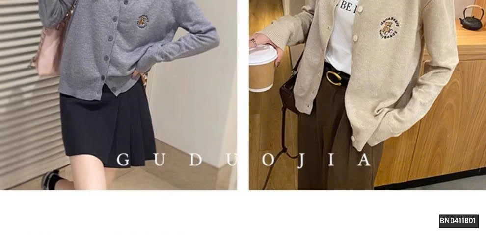 ÁO LEN MỎNG LOGO THÊU GẤU