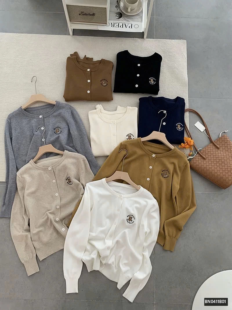 ÁO LEN MỎNG LOGO THÊU GẤU