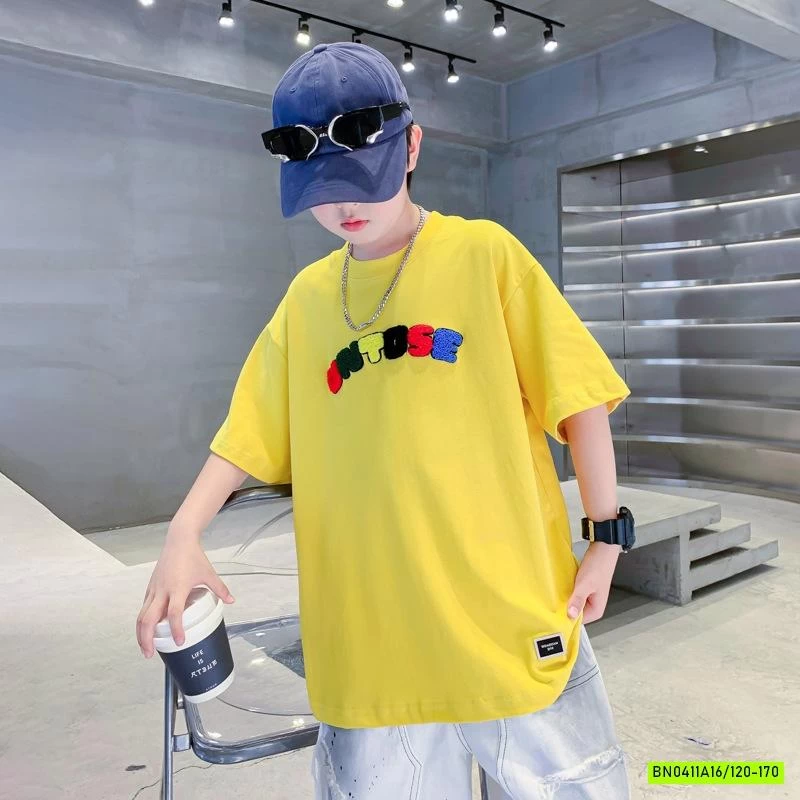 ÁO THUN MÀU THÊU CHỮ HHBABY