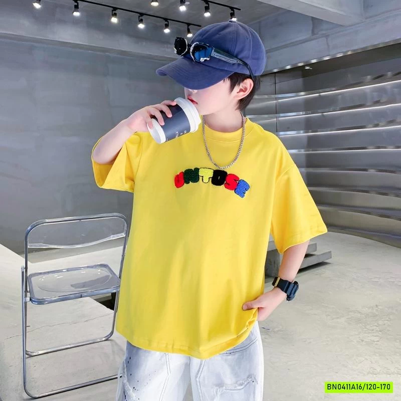 ÁO THUN MÀU THÊU CHỮ HHBABY