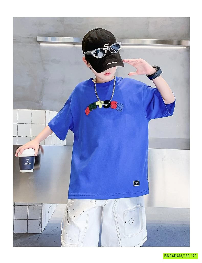 ÁO THUN MÀU THÊU CHỮ HHBABY