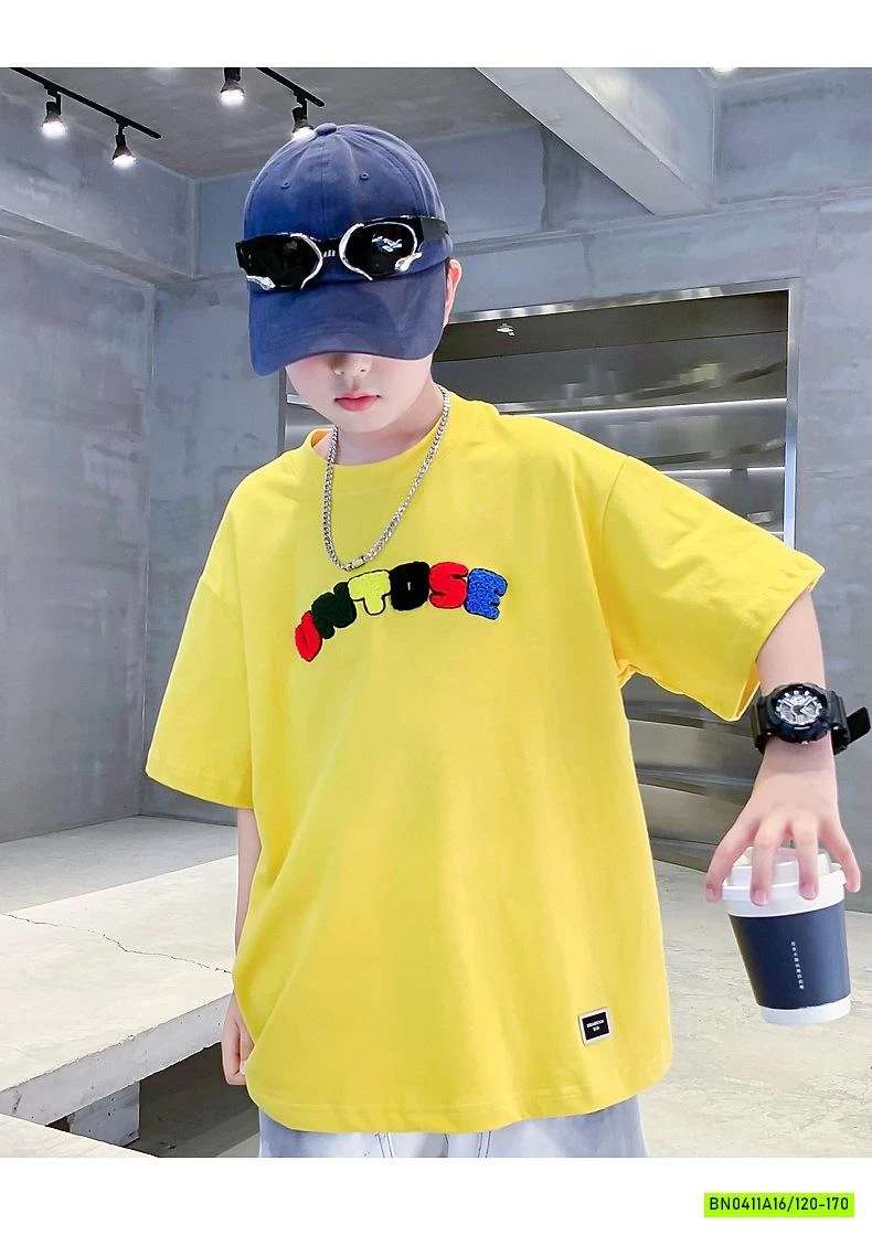 ÁO THUN MÀU THÊU CHỮ HHBABY