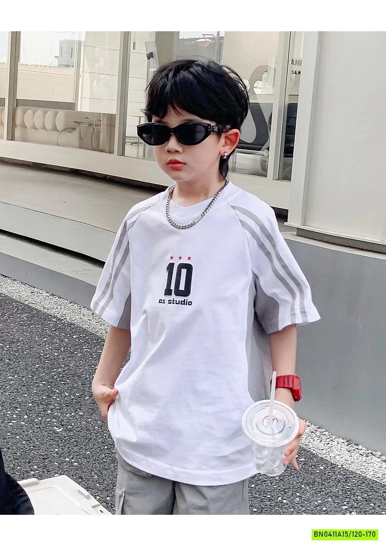 ÁO THUN SỐ 10 SỌC VAI HHBABY