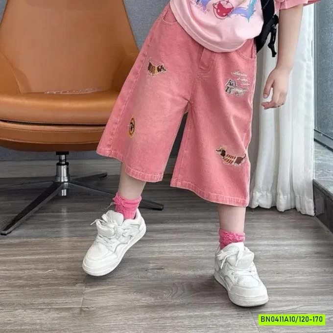 ÁO THUN HỒNG MIX SHORT CÚN HỒNG