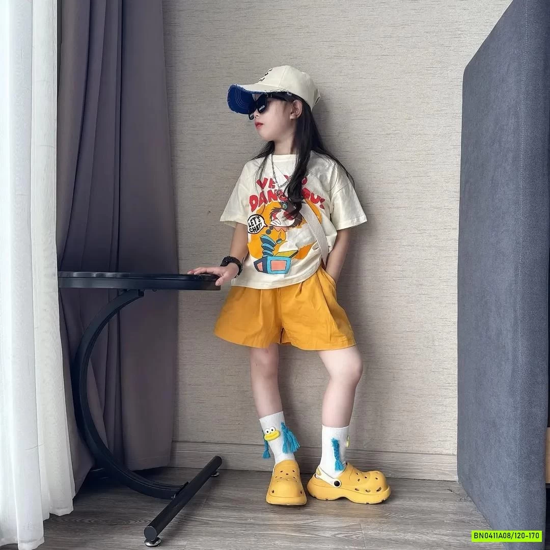 SÉT ÁO MÈO MIX SHORT VÀNG