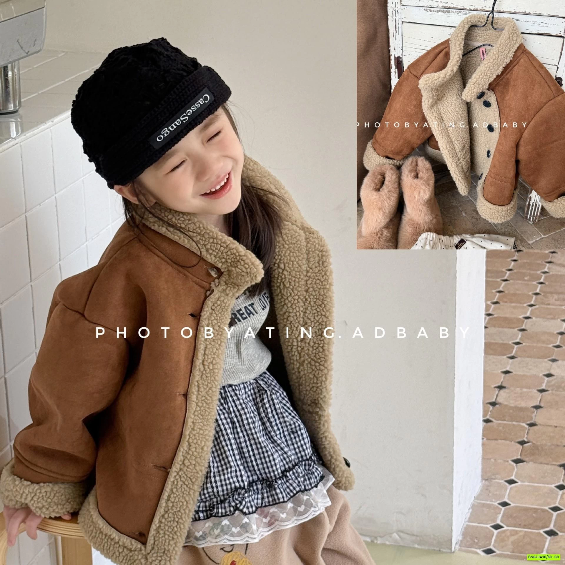 KHOÁC DA LỘN LÓT LÔNG CỪU ADBABY