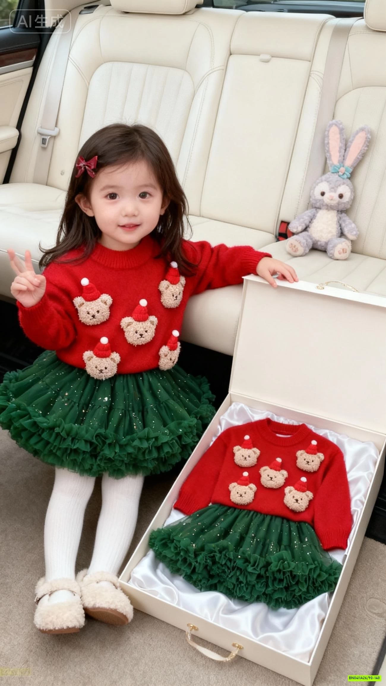 SÉT ÓA LEN GẮN GẤU MIX CV TUTU XANH