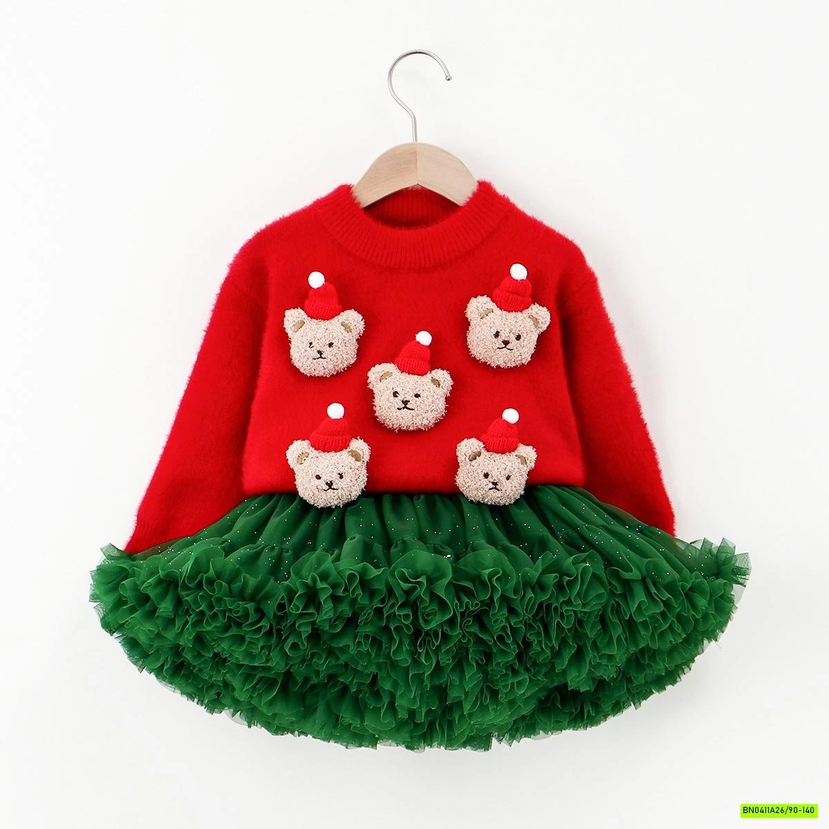 SÉT ÓA LEN GẮN GẤU MIX CV TUTU XANH