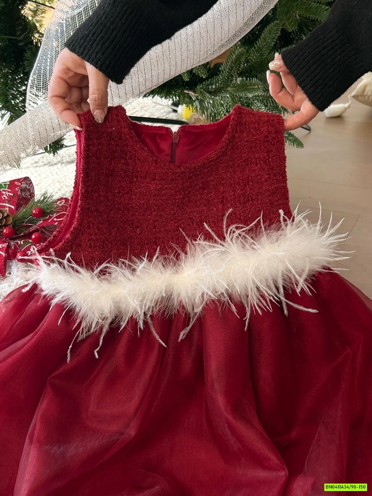 ĐẦM BÍ ĐỎ LÓT NHUNG