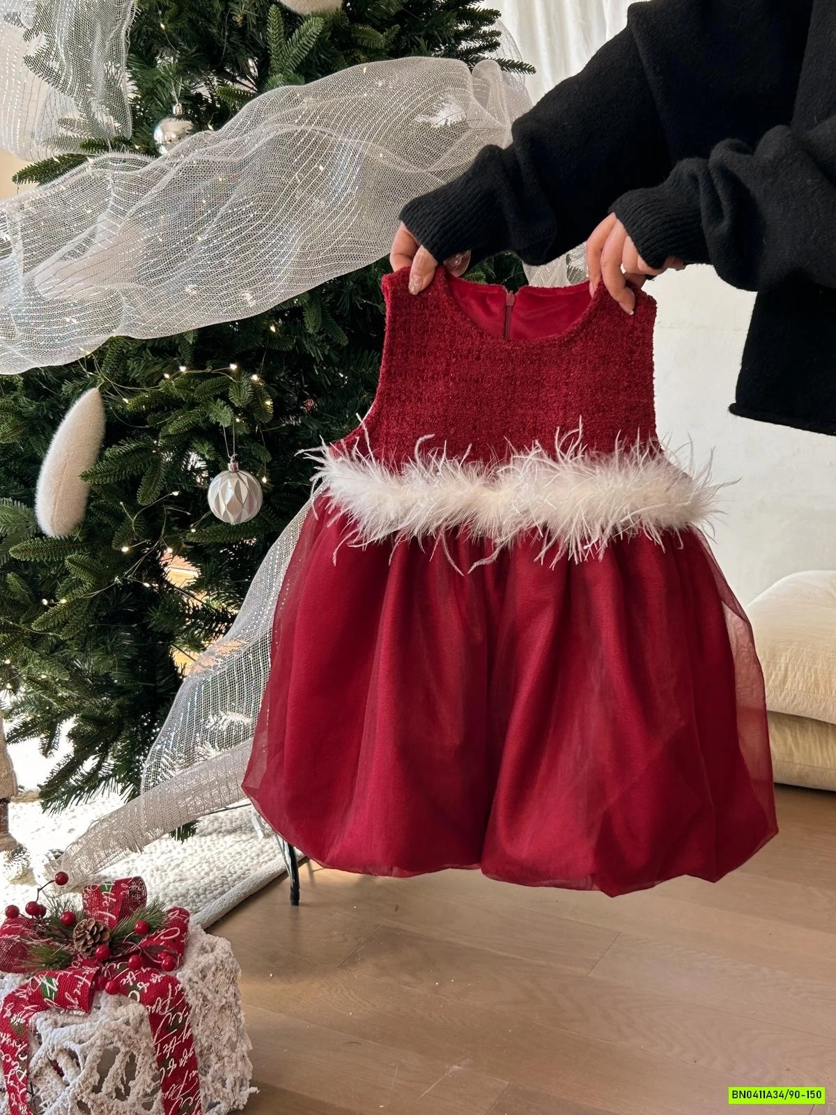 ĐẦM BÍ ĐỎ LÓT NHUNG