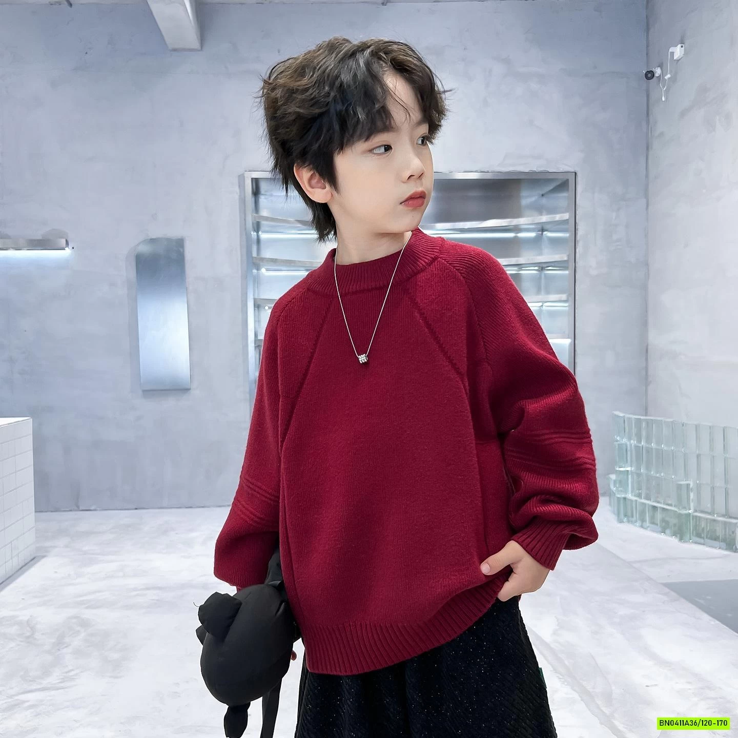 ÁO LEN CỔ TRÒN BASIC BÉ TRAI