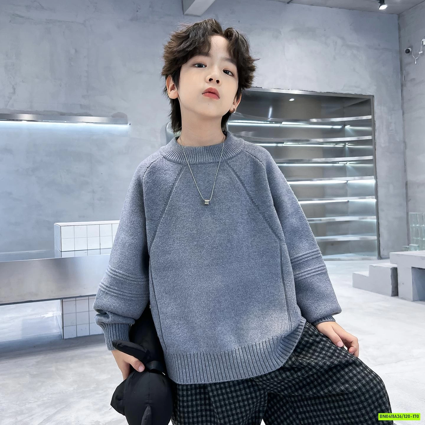 ÁO LEN CỔ TRÒN BASIC BÉ TRAI